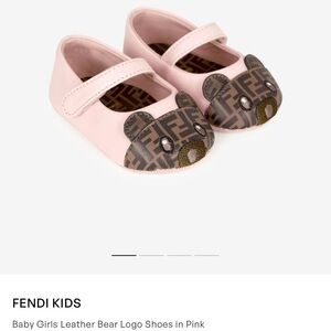 Fendi Baby Pink Bear Logo Baby Shoes
